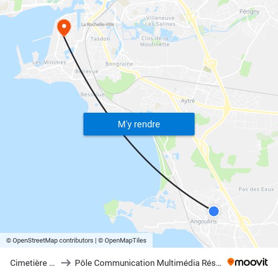 Cimetière D'Angoulins to Pôle Communication Multimédia Réseaux (Université De La Rochelle) map