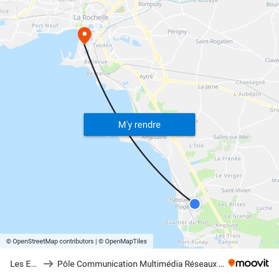 Les Ecuyers to Pôle Communication Multimédia Réseaux (Université De La Rochelle) map