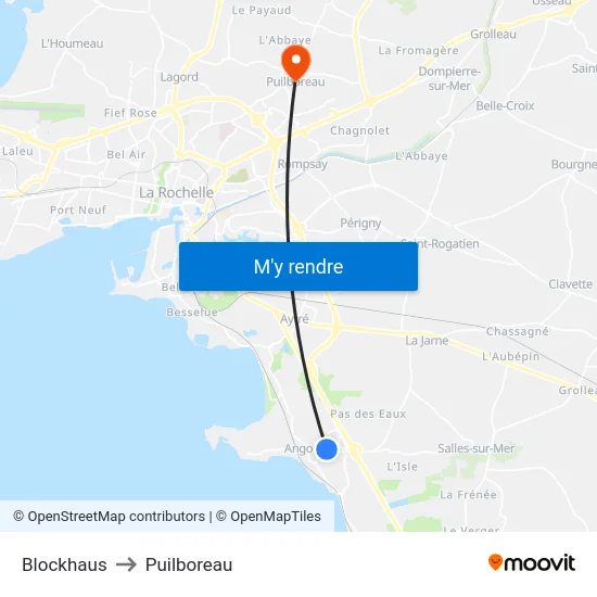 Blockhaus to Puilboreau map