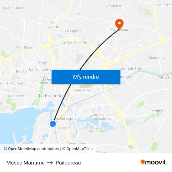 Musée Maritime to Puilboreau map