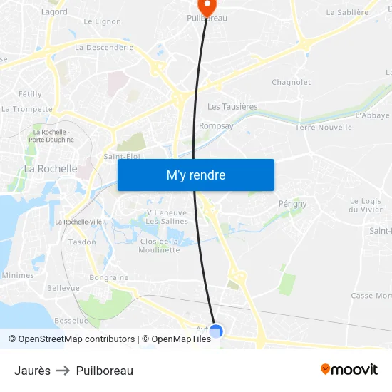 Jaurès to Puilboreau map