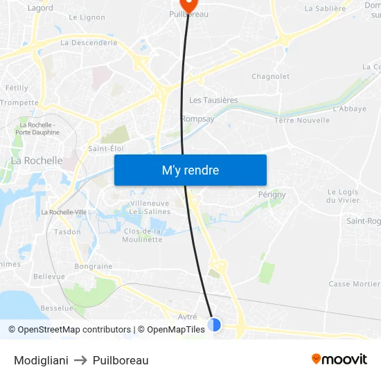 Modigliani to Puilboreau map