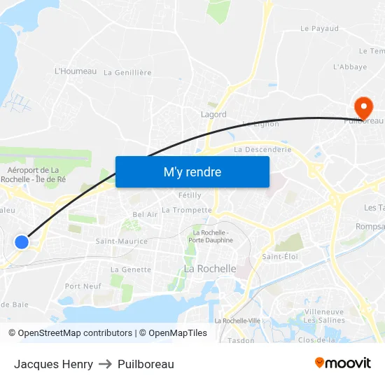 Jacques Henry to Puilboreau map