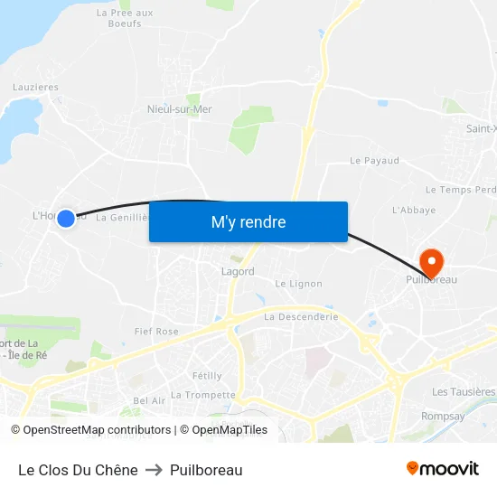 Le Clos Du Chêne to Puilboreau map