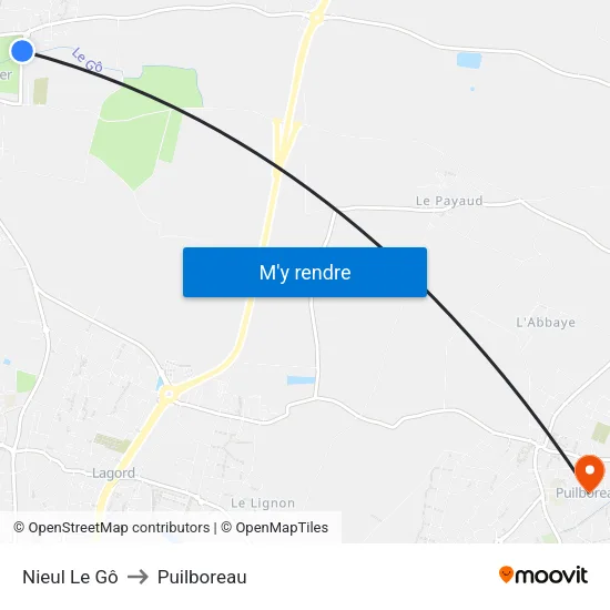 Nieul Le Gô to Puilboreau map