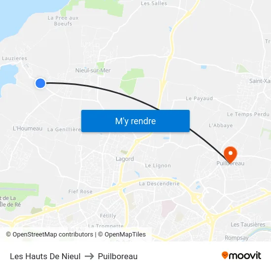 Les Hauts De Nieul to Puilboreau map
