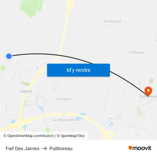Fief Des Jarries to Puilboreau map
