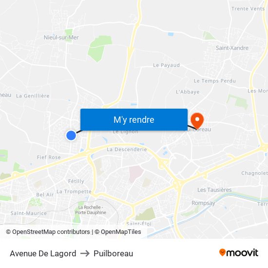 Avenue De Lagord to Puilboreau map