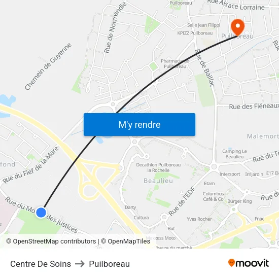 Ehpad Du Fief De La Mare to Puilboreau map