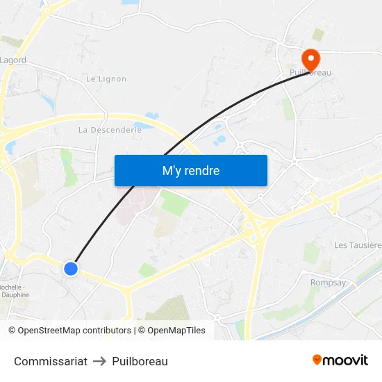 Commissariat to Puilboreau map