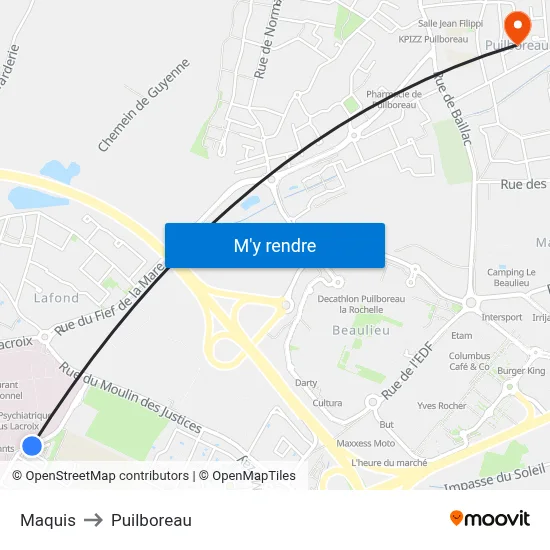 Maquis to Puilboreau map