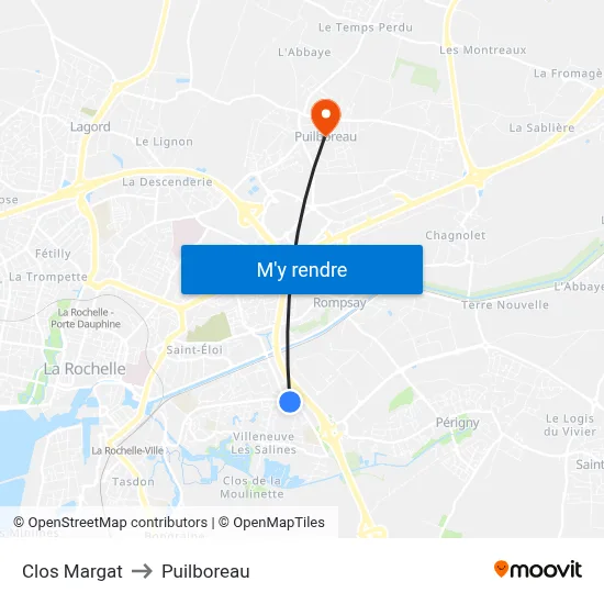 Clos Margat to Puilboreau map