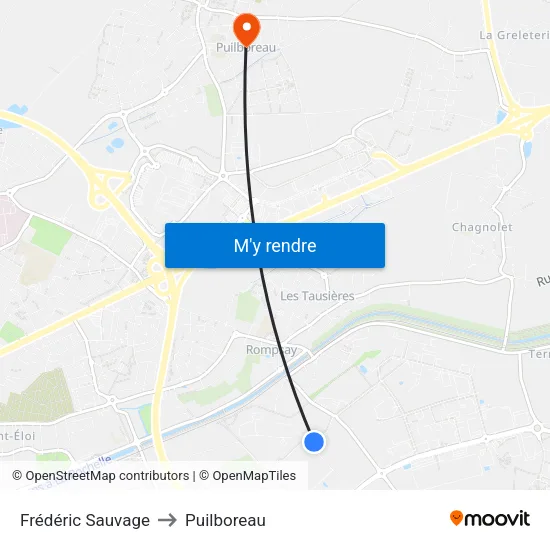 Frédéric Sauvage to Puilboreau map