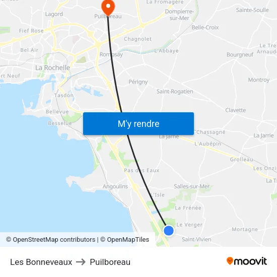 Les Bonneveaux to Puilboreau map