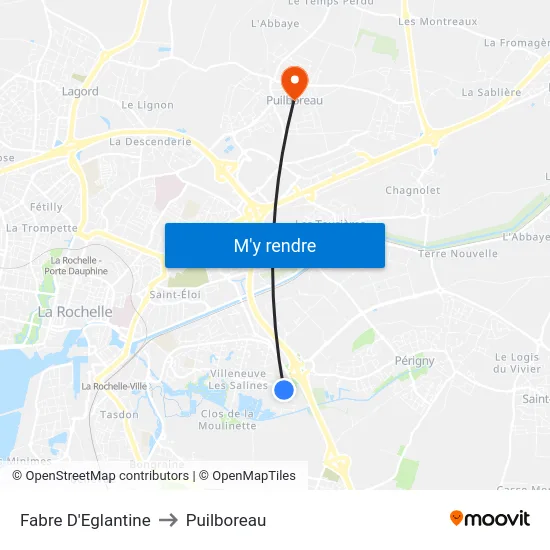 Fabre D'Eglantine to Puilboreau map