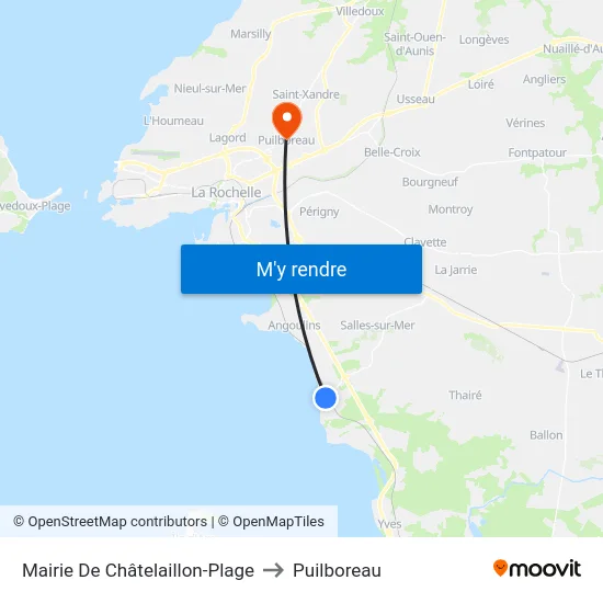 Mairie De Châtelaillon-Plage to Puilboreau map