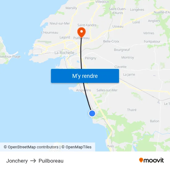 Jonchery to Puilboreau map