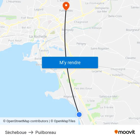 Sècheboue to Puilboreau map