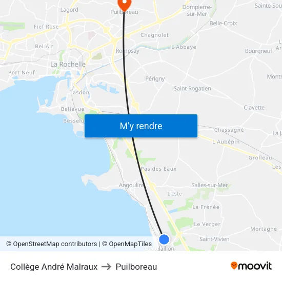 Collège André Malraux to Puilboreau map