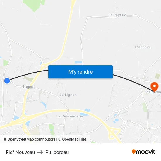 Fief Nouveau to Puilboreau map