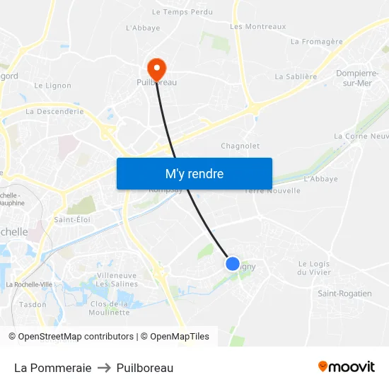 La Pommeraie to Puilboreau map