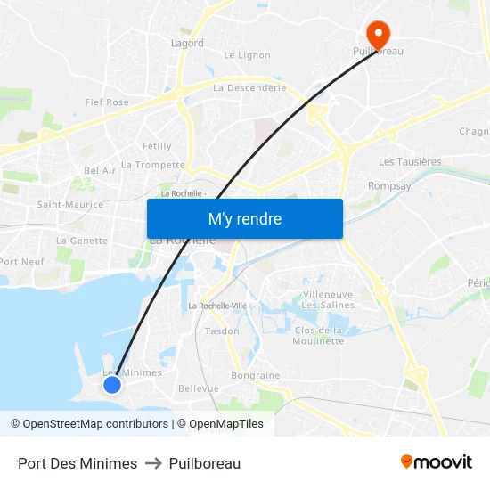 Port Des Minimes to Puilboreau map