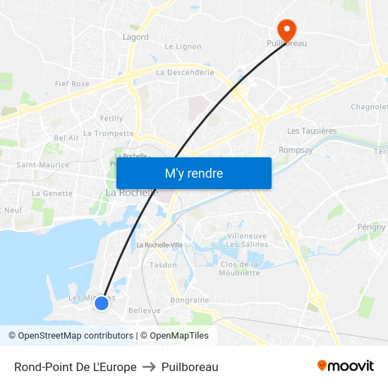 Rond-Point De L'Europe to Puilboreau map