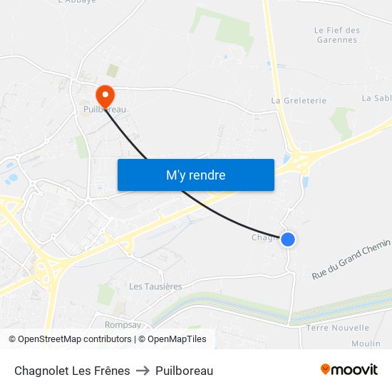 Chagnolet Les Frênes to Puilboreau map