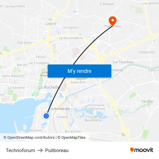 Technoforum to Puilboreau map