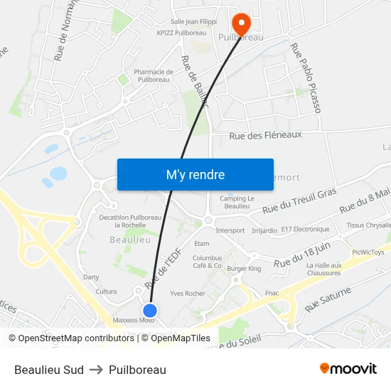 Beaulieu Sud to Puilboreau map