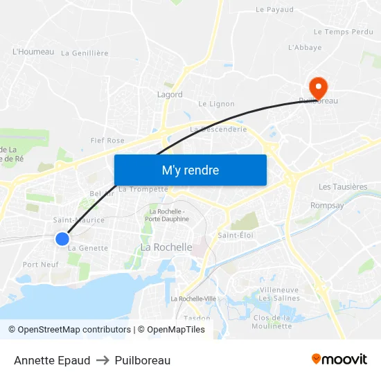Annette Epaud to Puilboreau map