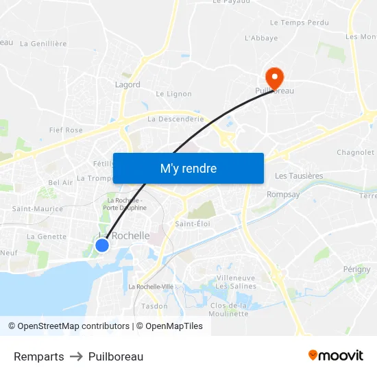 Remparts to Puilboreau map