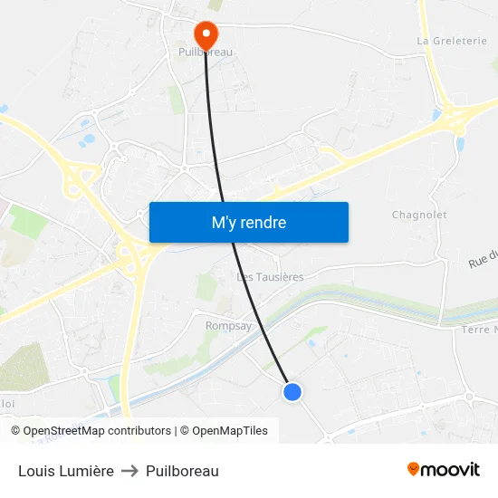 Louis Lumière to Puilboreau map