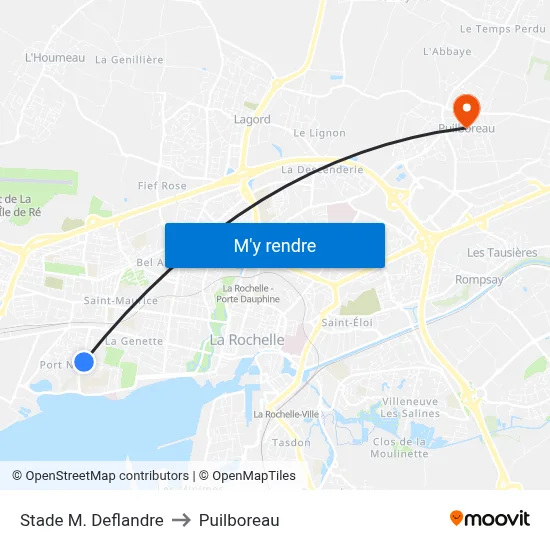 Stade M. Deflandre to Puilboreau map