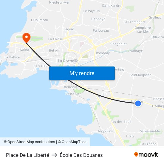 Place De La Liberté to École Des Douanes map