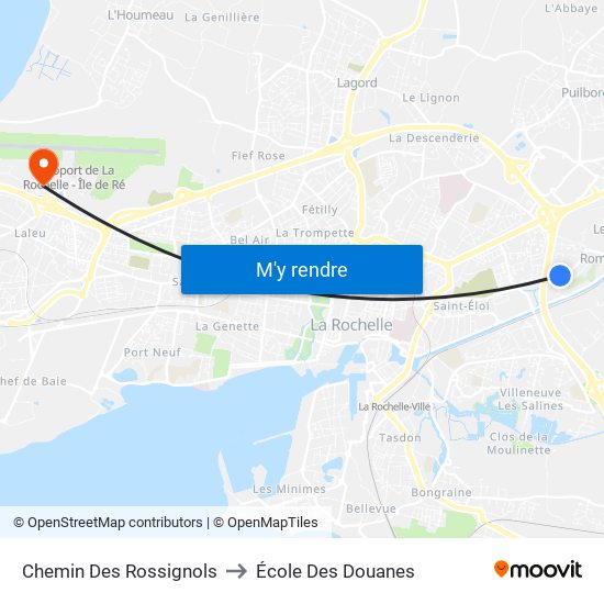 Chemin Des Rossignols to École Des Douanes map