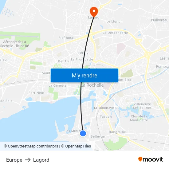 Europe to Lagord map