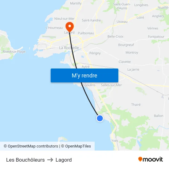 Les Bouchôleurs to Lagord map