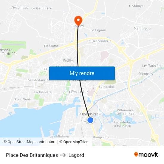 Eglise De Tasdon to Lagord map