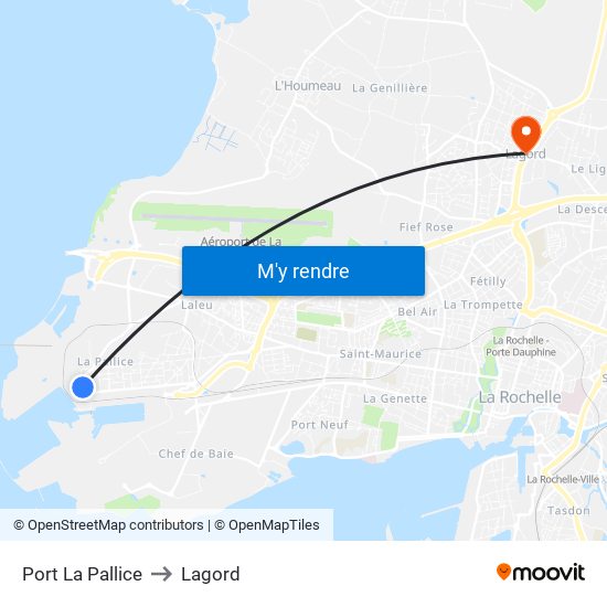 Port La Pallice to Lagord map