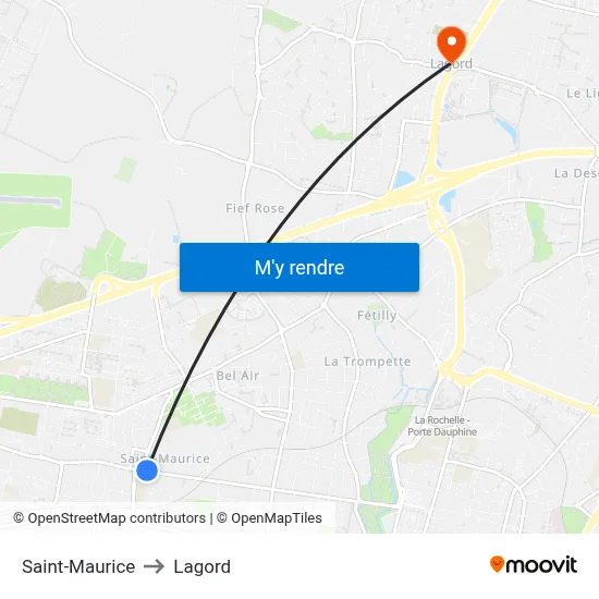 Saint-Maurice to Lagord map