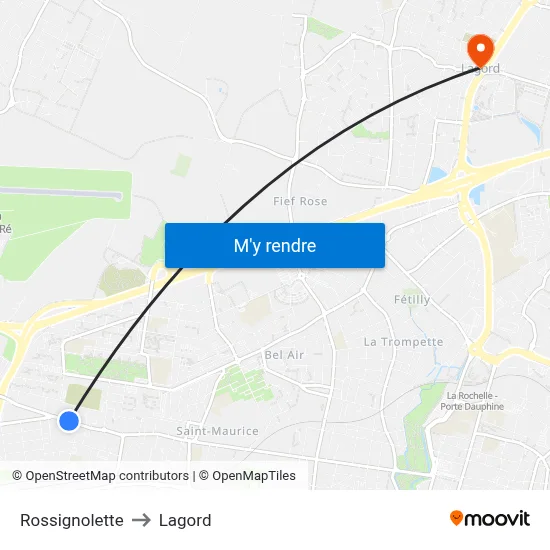 Rossignolette to Lagord map