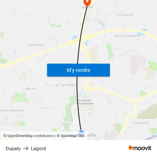 Dupaty to Lagord map