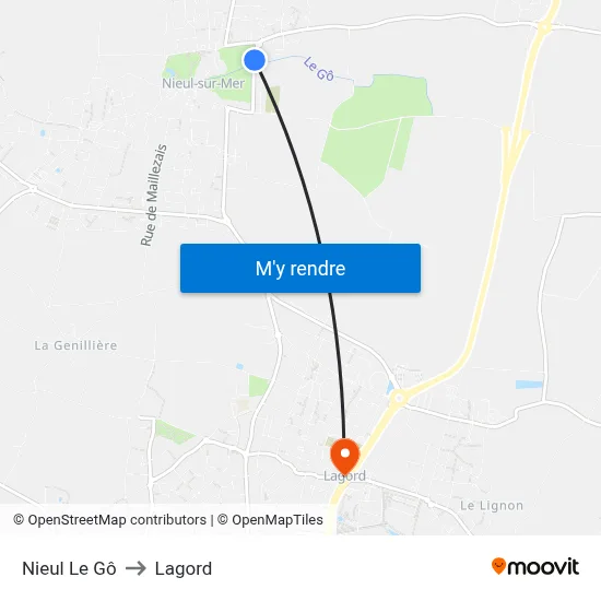 Nieul Le Gô to Lagord map