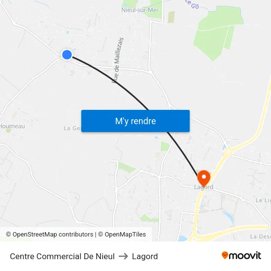 Centre Commercial De Nieul to Lagord map