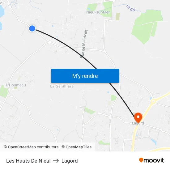 Les Hauts De Nieul to Lagord map