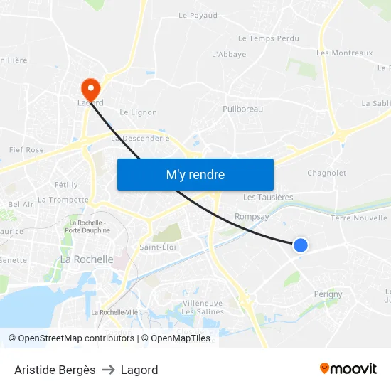 Aristide Bergès to Lagord map