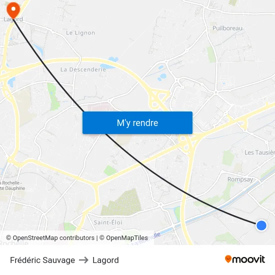 Frédéric Sauvage to Lagord map