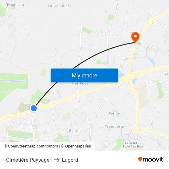 Cimetière Paysager to Lagord map