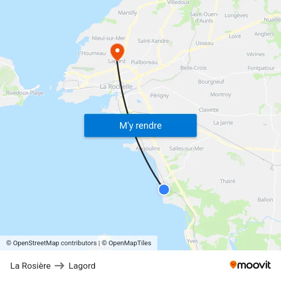 La Rosière to Lagord map